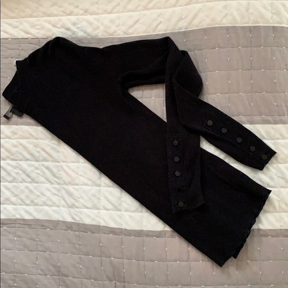 Black J Crew Thermal Shirt with Button Sleeves